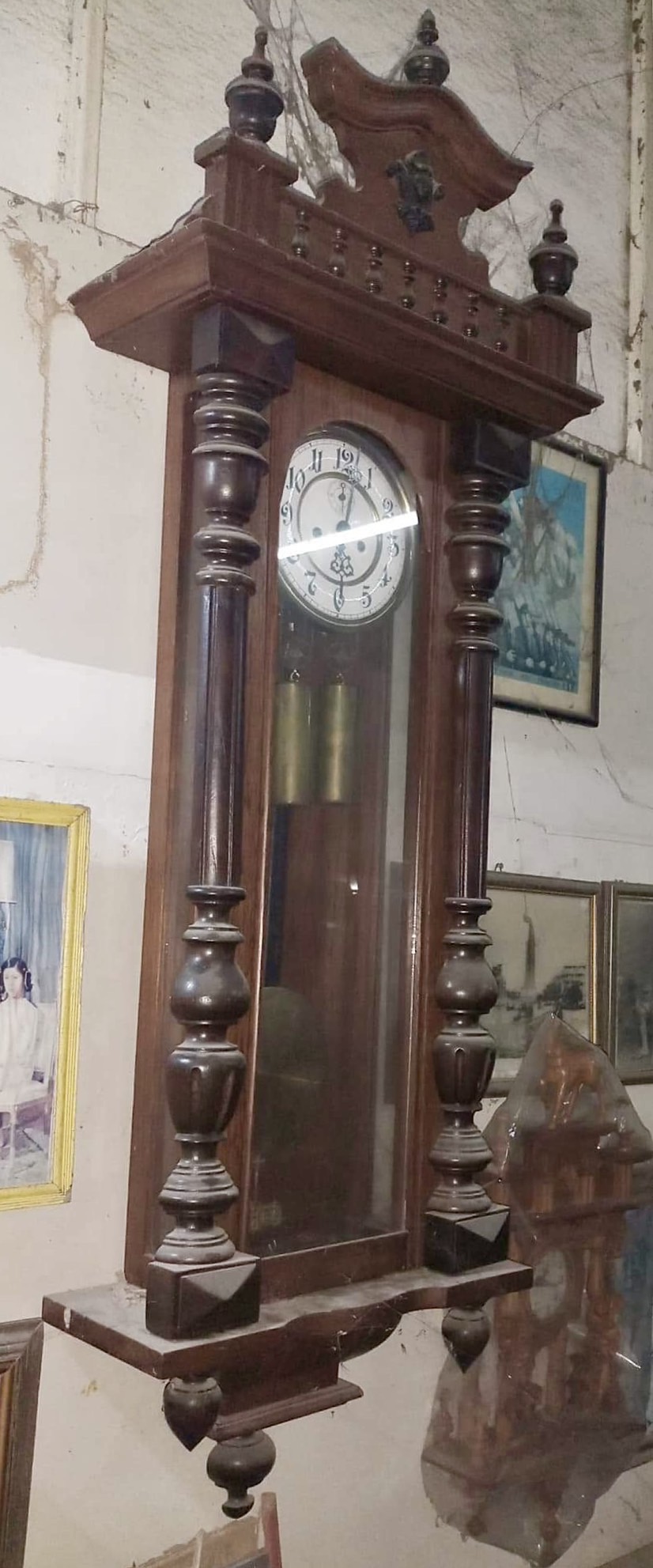 นาฬิกาไหมซอ เยอรมัน GB หน้าปัดกระเบื้อง นาฬิกาไหมซอสองถ่วง