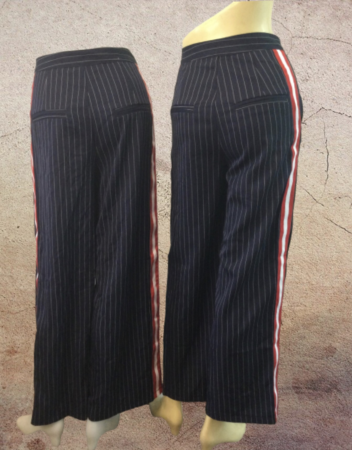 กางเกงลายทาง กางเกงแถบข้าง กางเกงขายาวเอวสูง