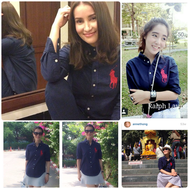 เข้าเพิ่มสีกรม ขายดีตลอดคร้า Polo by Ralph Lauren Classic Shirt ทรง classic ผ้า cotton100% ใส่ match ง่ายได้ทุกโอกาส แบบคุณแอนททองประสม และ เหล่าดาราเซเลปใส่ตรึม Must Have คร้า