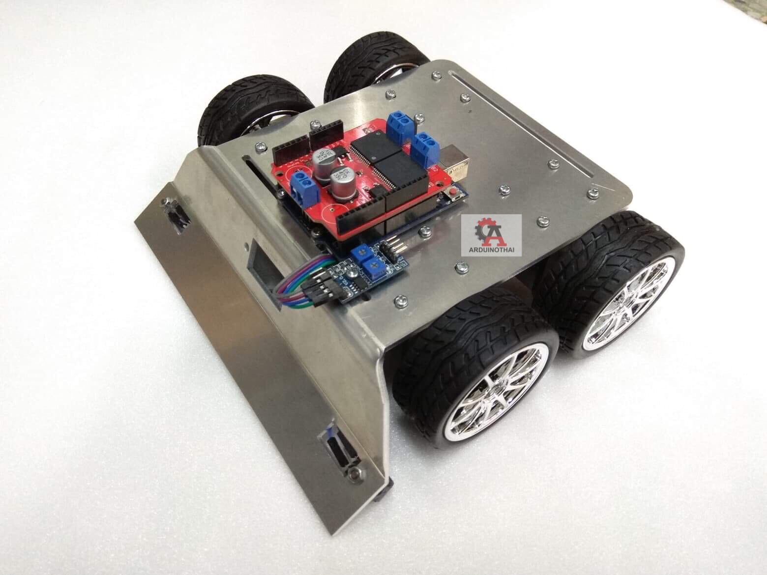 หุ่นยนต์ซูโม่ (sumo robot) ขนาด20x20cm หนัก 1300g พร้อมโค้ดตัวอย่าง