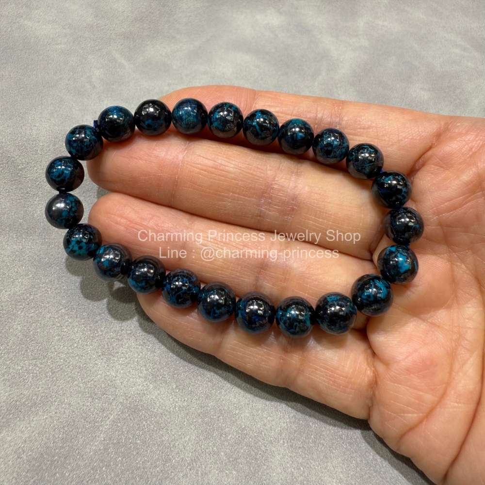 Chrysocolla คริสโซโคลล่า เกรด AAA หินแห่งความสงบสุข เสริมพลังให้ผู้ท้อแท้สิ้นหวัง เสริมบารมีให้คนรักใคร่นับถือ 8 มม