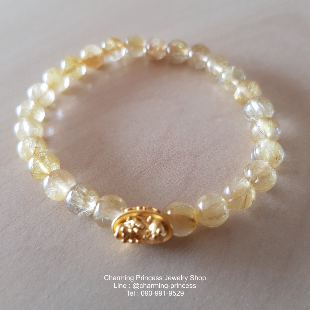 ไหมทอง 6 มม ปี่เซี๊ยะ ทองคำแท้ 99.99% 0.5 g