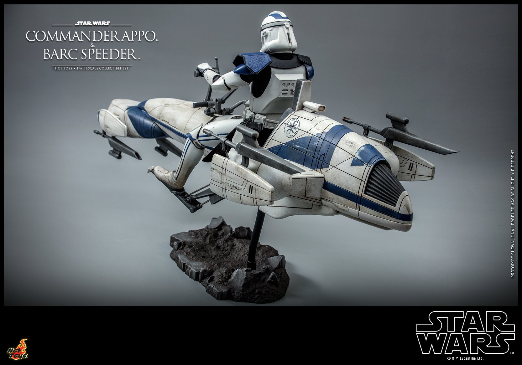 Hot Toys TMS076 1/6 Star Wars: The Clone Wars™ - Commander Appo™ and BARC Speeder™