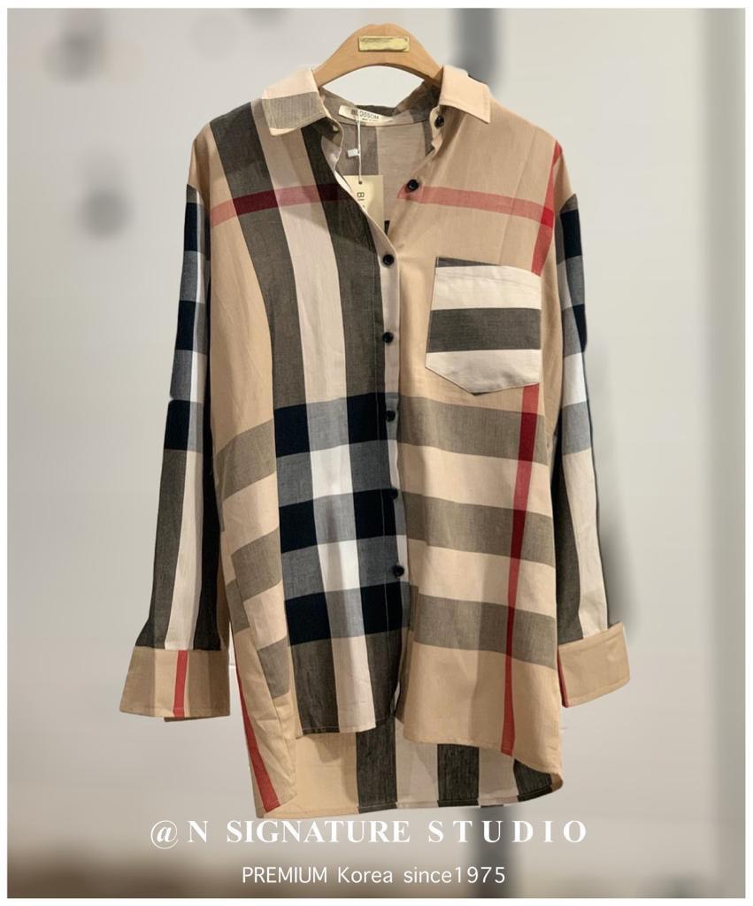 เสื้อเชิ้ตลายBurberry ลายเดียวกับที่คุณแอน ทองประสม ใส่