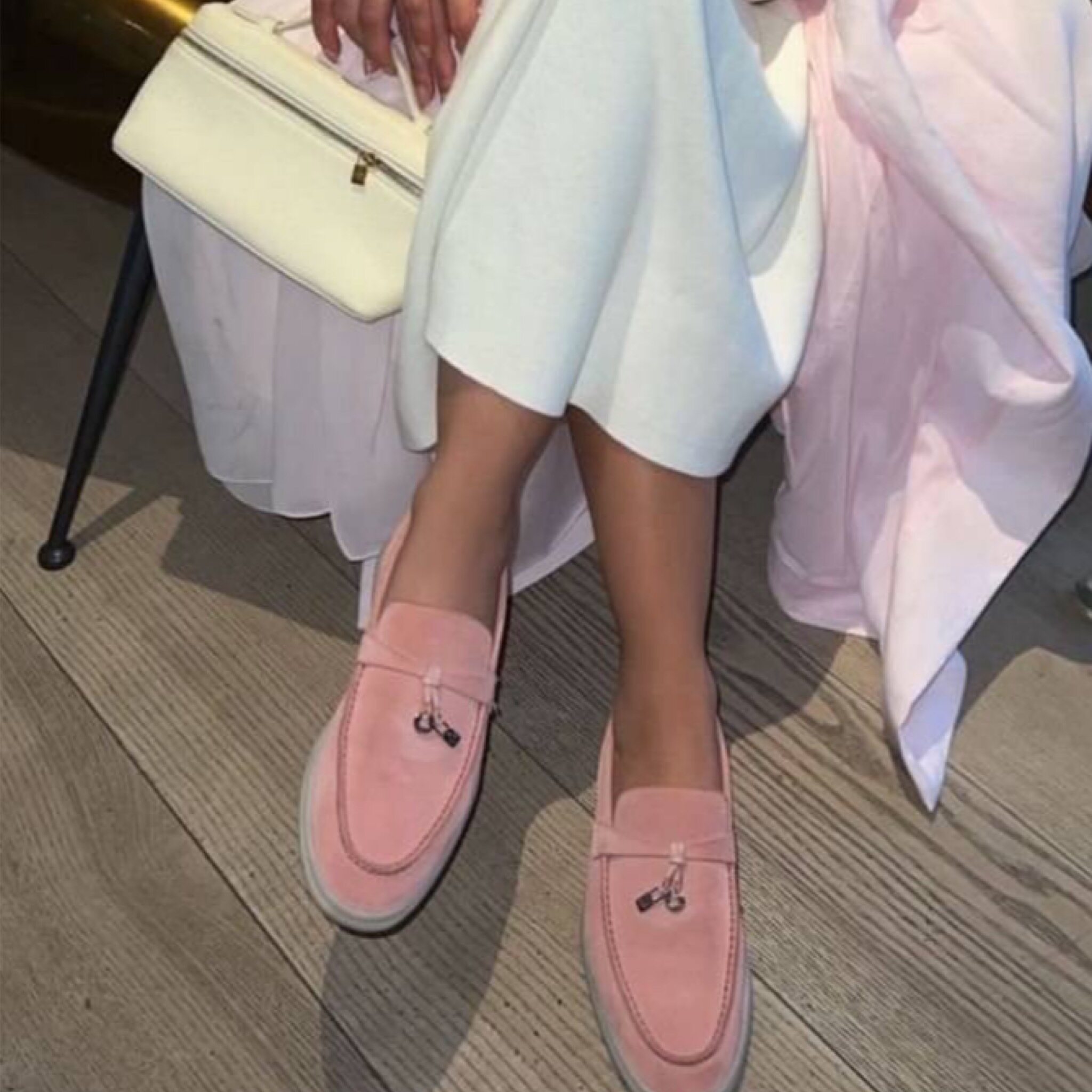 ทรงใหญ่ ลด 1 ไซส์ ปลี่ยนไซส์ได้-ไม่รับคืน Zenachoo รุ่น Summer charms รองเท้าหนังแกะแท้ loafer หนังแกะนุ่ม ใส่สบายมาก