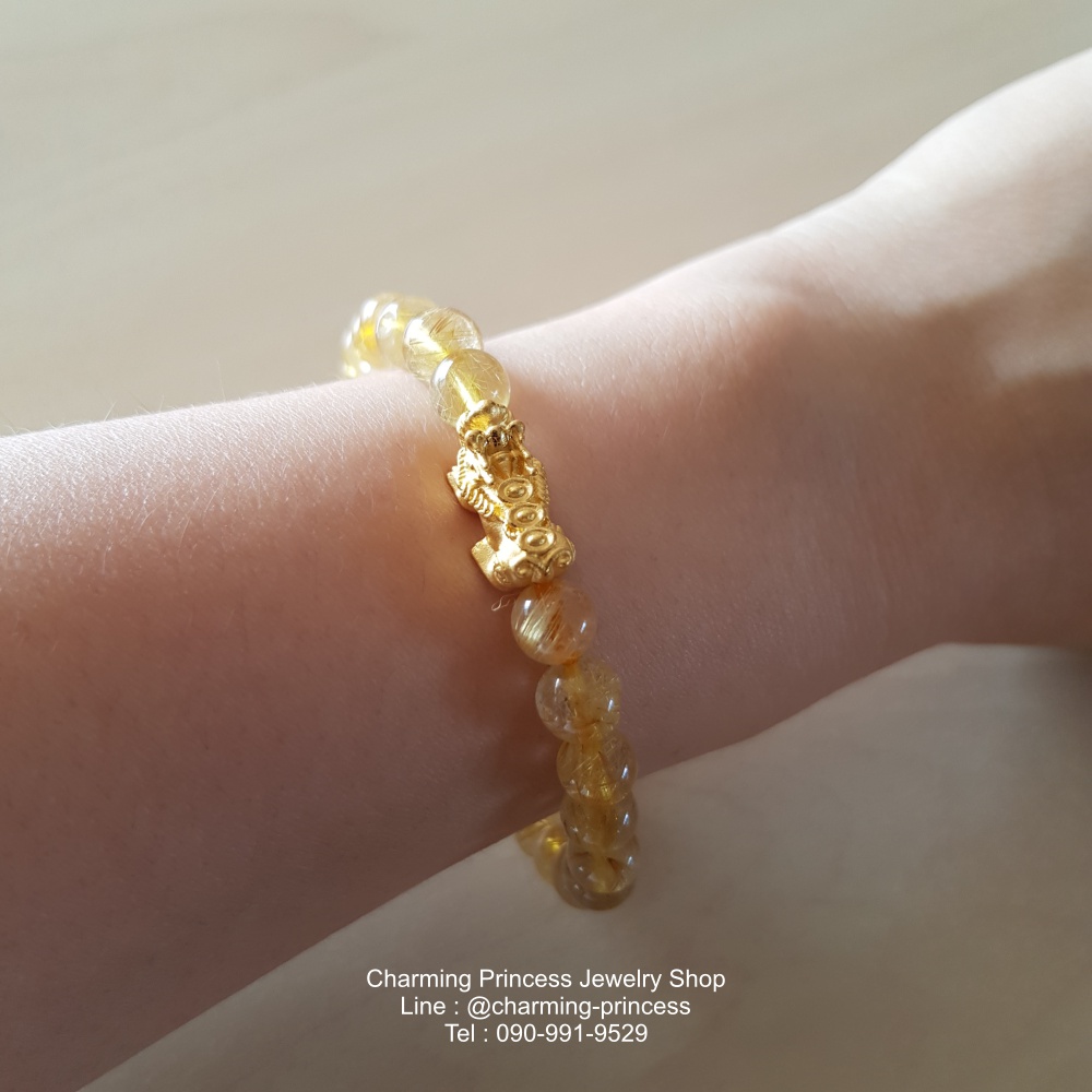 ไหมทอง 7 มม ปี่เซี๊ยะ ทองคำแท้ 99.99% 0.6 g