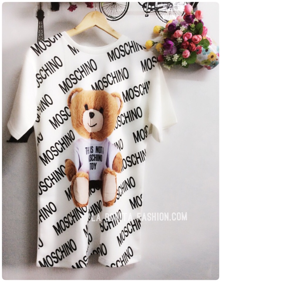 New!! MOSCHINO BEAR เสื้อยืดตัวยาว/minidress