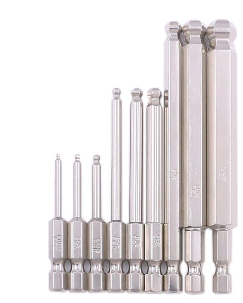 AD33 ชุดดอกไขควงหกเหลี่ยมหัวบอล H1.5-H10 ชุด 9 ดอก ยาว 100 mm คุณภาพ Japan