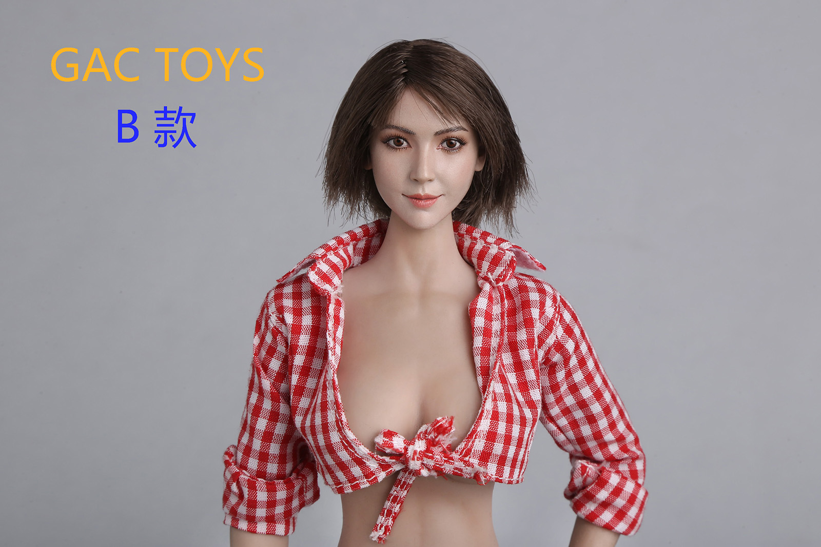GACTOYS GC011B Asian beauty headscuplt (Short Brown Hair)