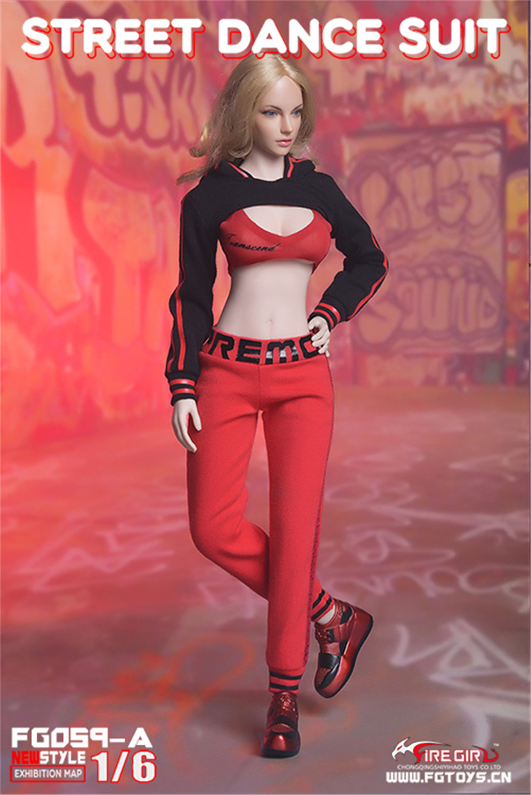 Fire Girl Toys FG059-A Street dance suit (black and red)