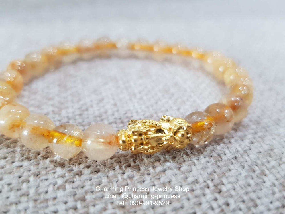 ไหมทอง 6 มม ปี่เซี๊ยะ ทองคำแท้ 99.99%