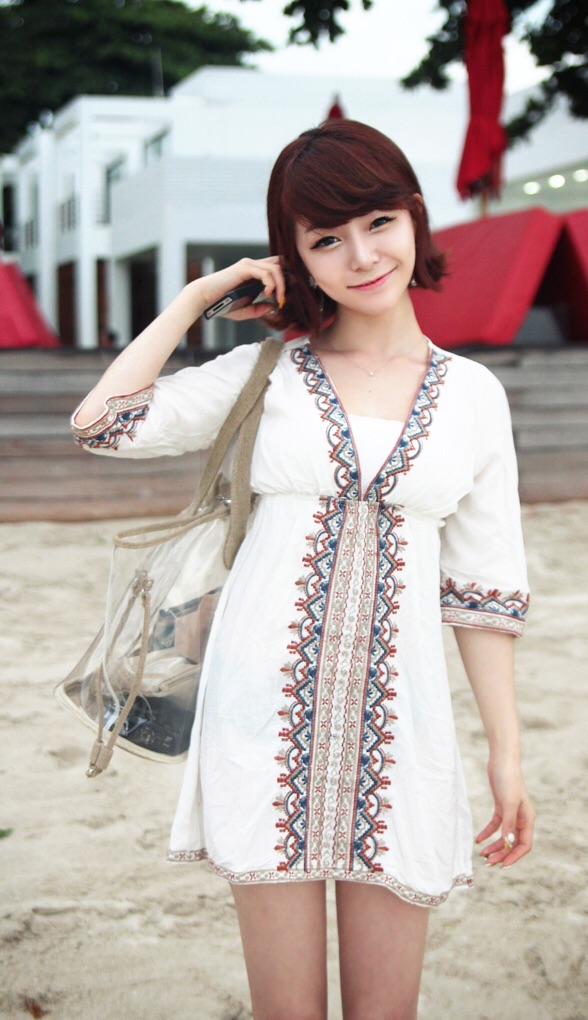 Minidress ปักลายสไตล์โบฮีเมียน ✅ครบสี