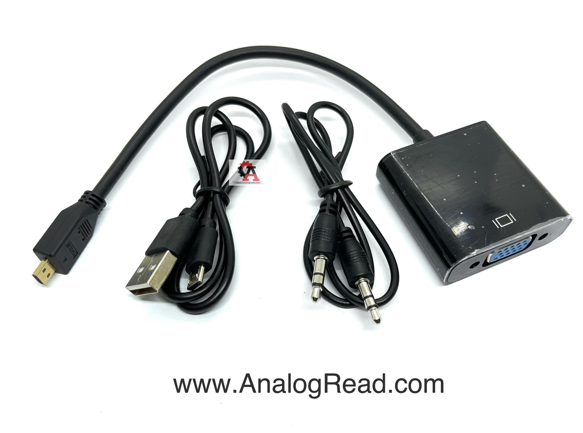 Micro HDMI to VGA (Black) With Audio Jack 3.5 mm