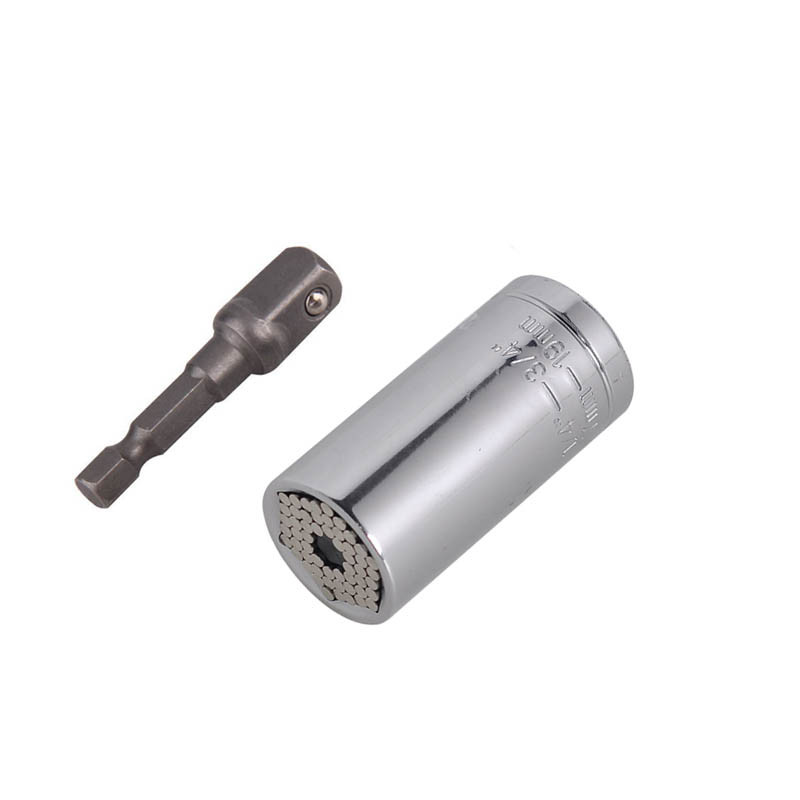 AD18 ลูกบล็อกเอนกประสงค์ อันเดียว ไขน็อตได้ตั้งแต่เบอ 7 ถึงเบอ 19 พร้อมแกนแปลงใส่สว่าน