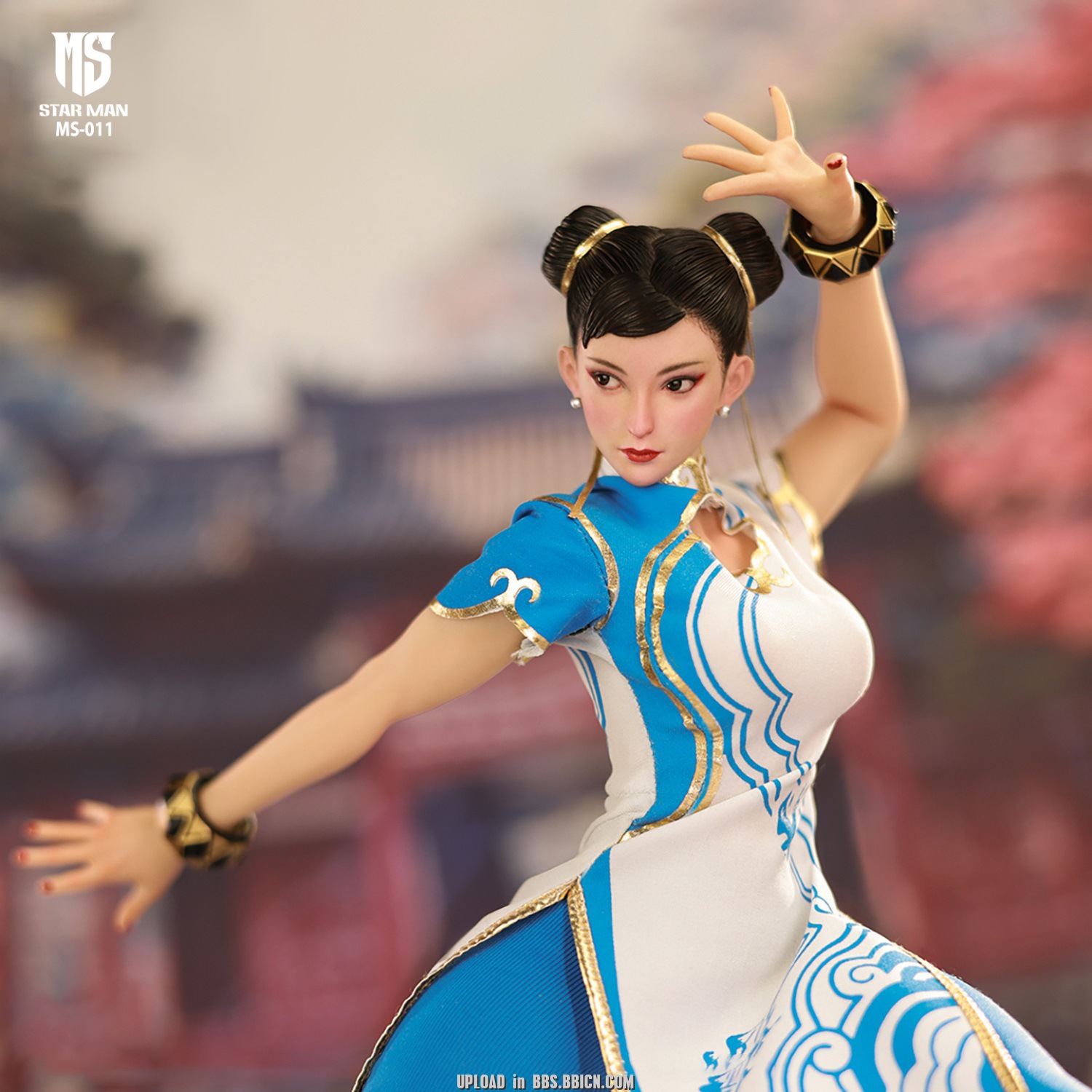 STAR MAN MS-011 Female Fighter Chun-li (Blue Cloud Patterned White Cheongsam Version)