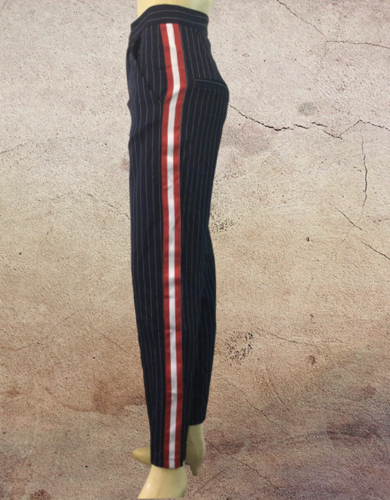 กางเกงลายทาง กางเกงแถบข้าง กางเกงขายาวเอวสูง