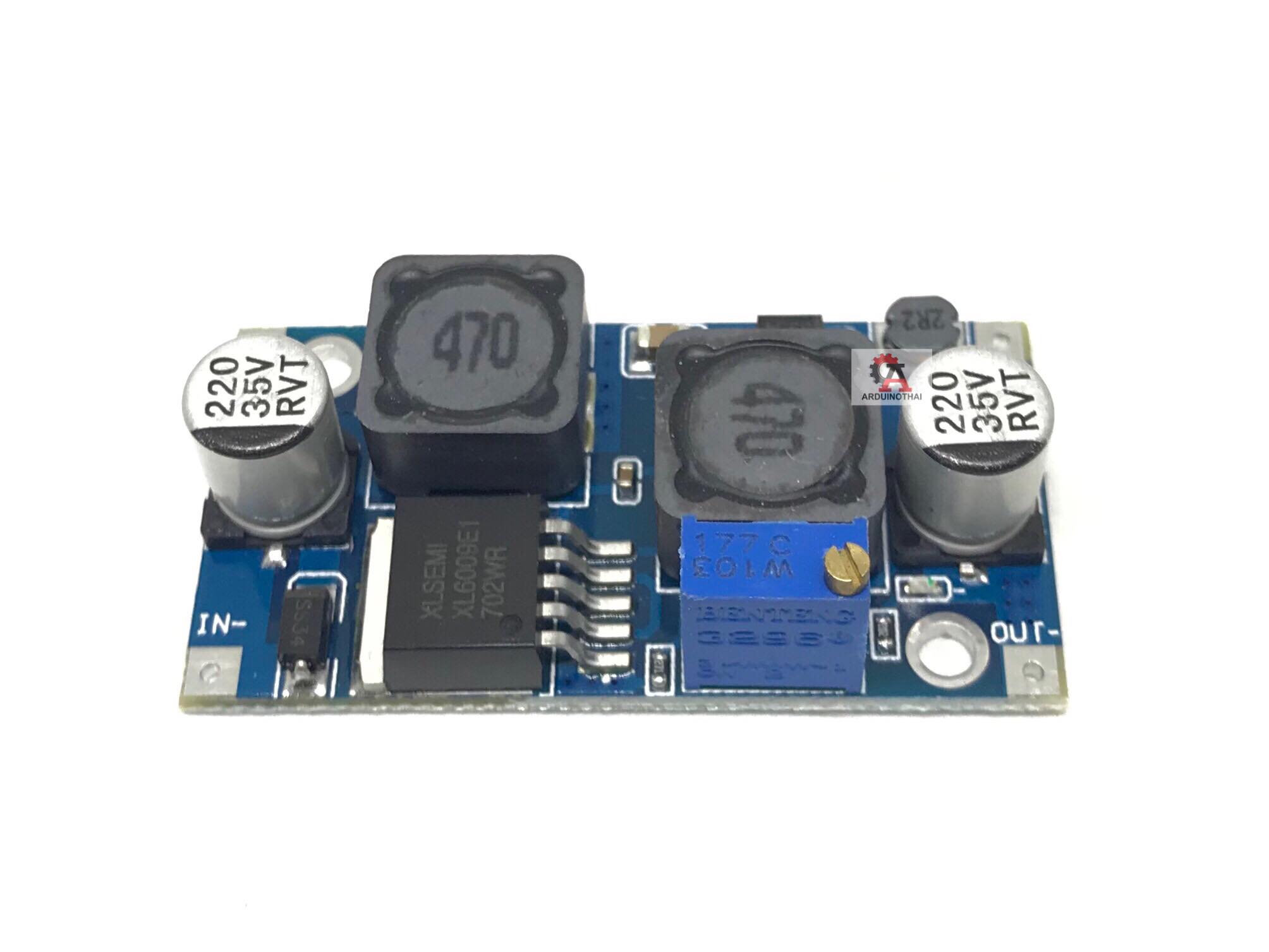 โมดูลแปลงไฟขึ้นแบบปรับได้ DC-to-DC Step up 3.8-32V to 1.25-35V 4A (XL6009) set2 สต็อกไทยส่งไว