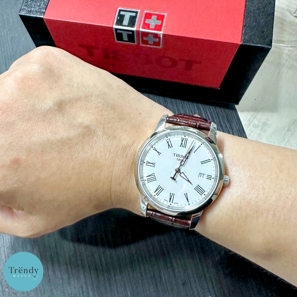 นาฬิกาข้อมือ Tissot Men's T033.410.16.013.0 T- Classic Classic Dream Watch สายหนัง ของแท้ ประกันศุนย์