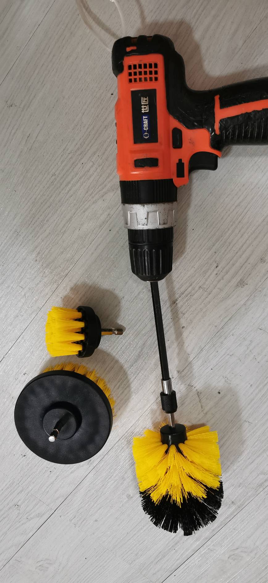 OT224 ชุดแปรงขัดสำหรับต่อสายแบ็ต สว่านไร้สาย *** ไม่ได้แถมสว่าน