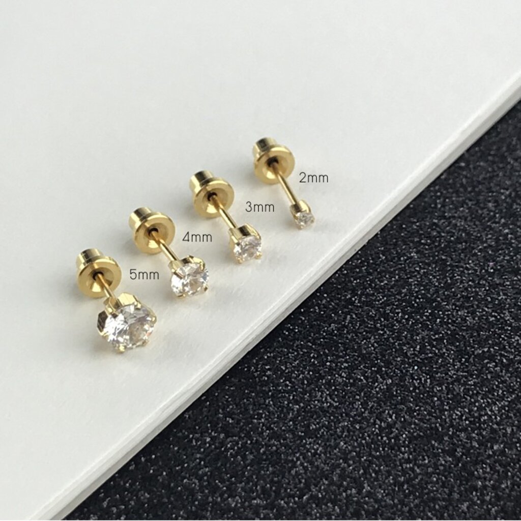 (ส่งฟรี!) ต่างหูสำหรับผิวแพ้ง่ายแป้นตัน สแตนเลสเกรดการแพทย์ ปลอดภัย 100% April Crystal (Best Seller!!)