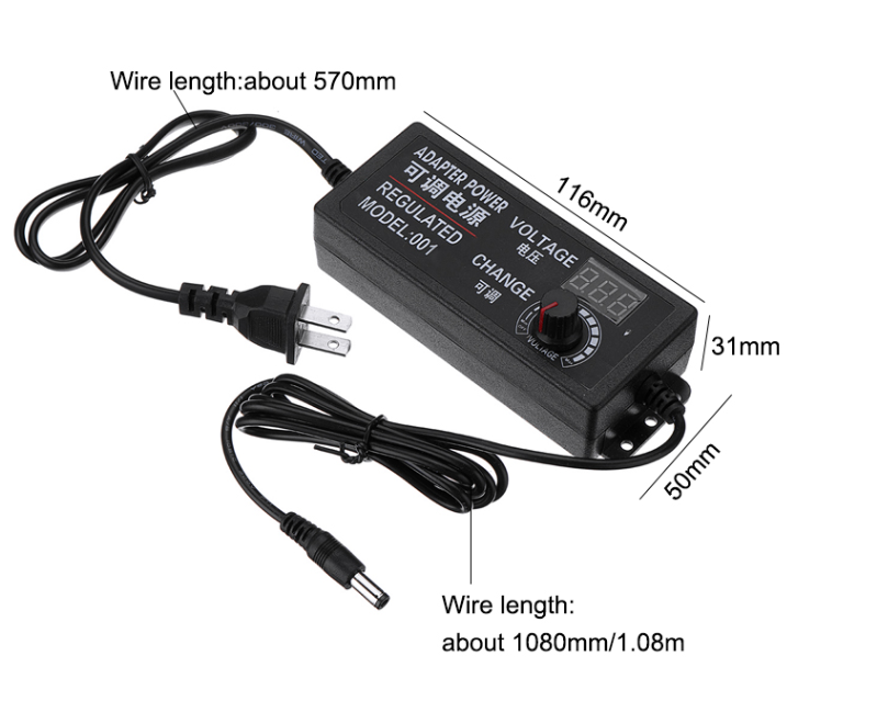 ADE01 อะแดปเตอร์ Adapter ปรับโวล์ทได้ 3-24 V 2 A หัวเสียบ 5.5 X 2.5 mm สำหรับ ชาร์จ โน๊ตบุค หรือแบตสว่านไร้สาย