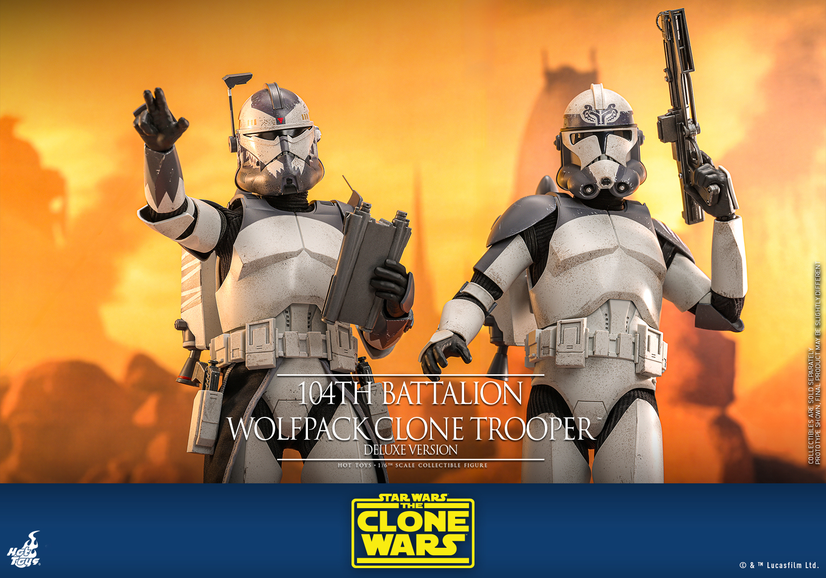 Hot Toys TMS143 Star Wars: The Clone Wars - 104th Battalion Wolfpack Clone Trooper (Deluxe Version)