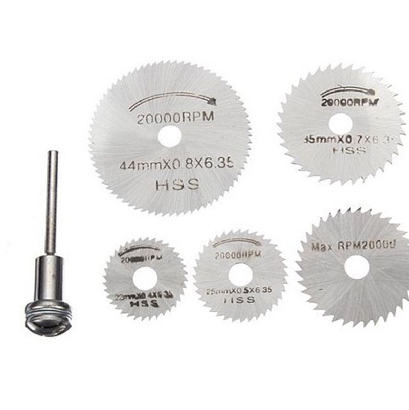 DG06 ชุดใบตัด HSS 5 ใบ แกน 3.2 มิล สำหรับงานไม้ อลูมิเนียม พลาสติก