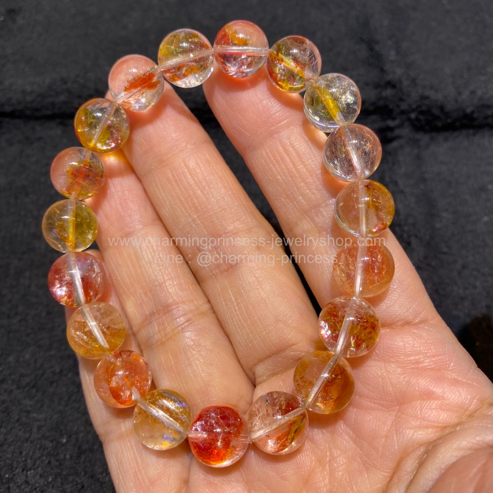 Limonite ไลโมไนต์ หรือ ลิโมไนต์อ ยู่ภายใน Quartz อัญมณีที่หายากในตลาด 10 มม ทำให้บรรลุถึงเป้าหมายที่ยิ่งใหญ่