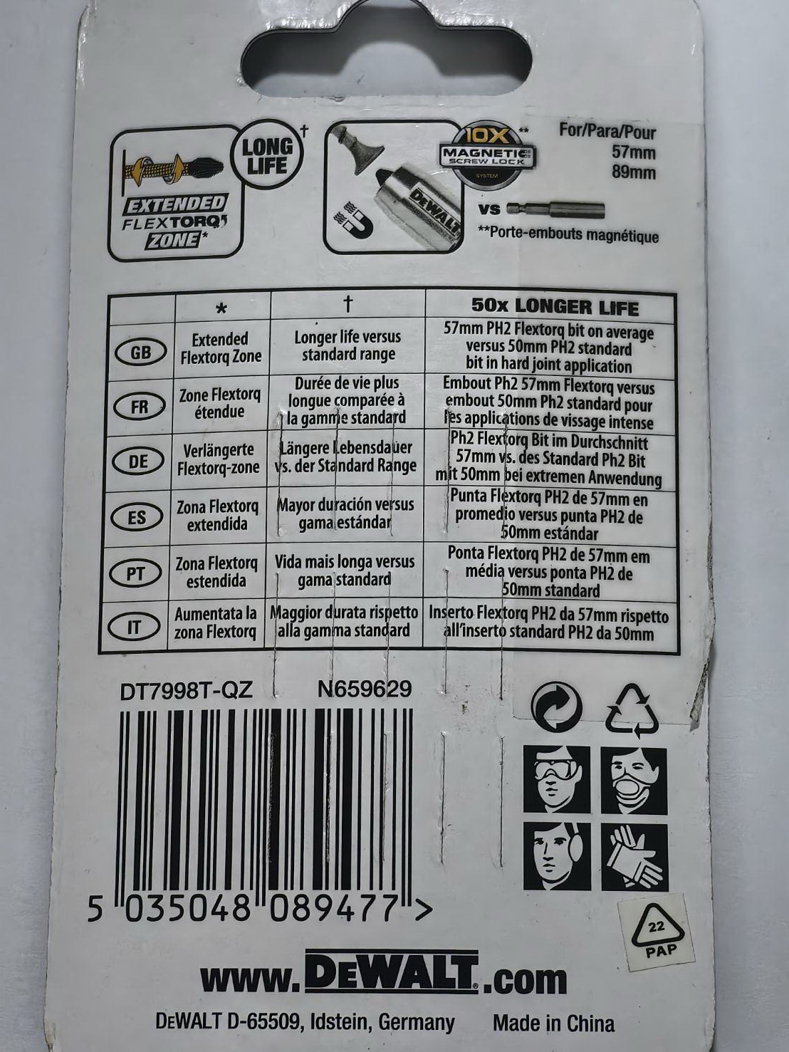 AD50 ดอกไขควงหัว PH2 Dewalt FLEX TORQ แท้ *** เลือกขนาดก่อนซื้อ