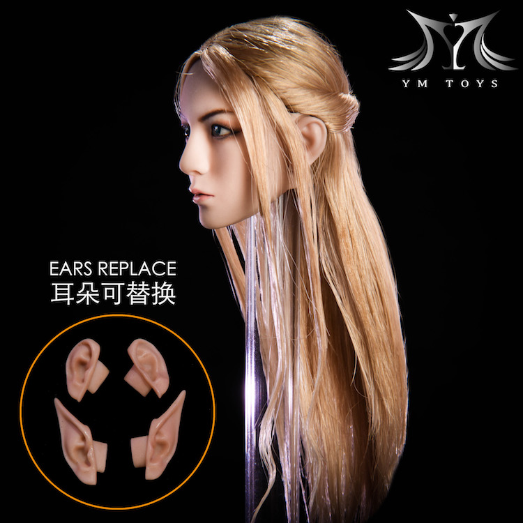 YMToys Elf B Beauty headsculpt Suntan (can change ears) Black Hair