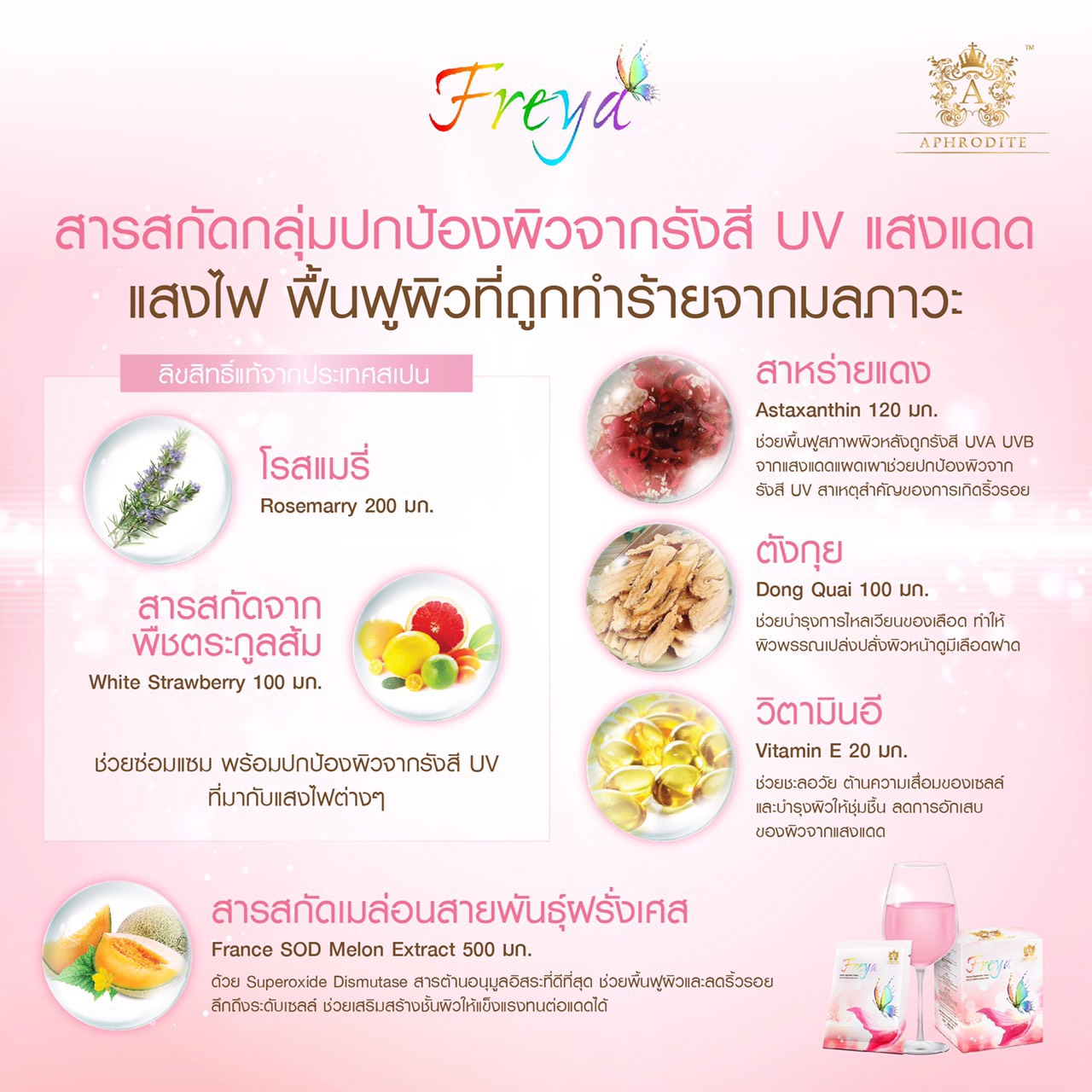 Freya (เฟรญ่า) วิตามินผิวชงดื่มเข้มข้นเพื่อคนผิวมัน กล่อง