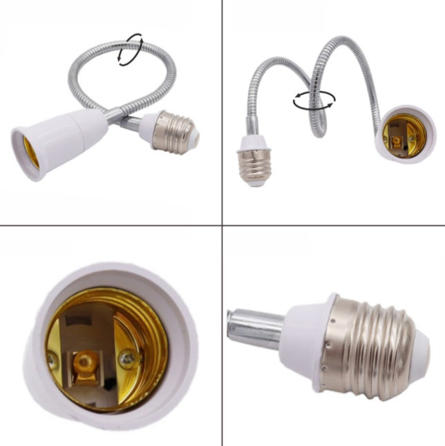 OT103S50CM อะแดปเตอร์ซ็อกเก็ต E27 สำหรับต่อเพิ่มความยาวขั้วหลอดไฟยาว 50 CM