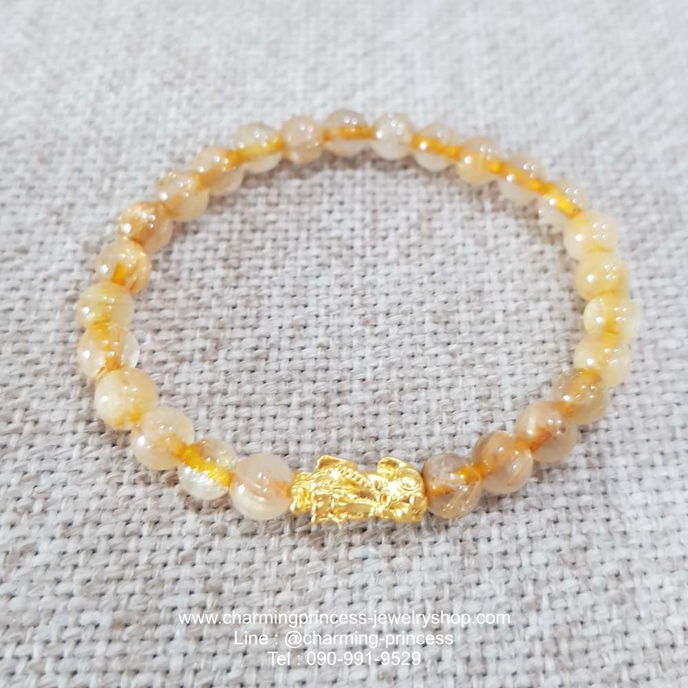 ไหมทอง 6 มม ปี่เซี๊ยะ ทองคำแท้ 99.99%