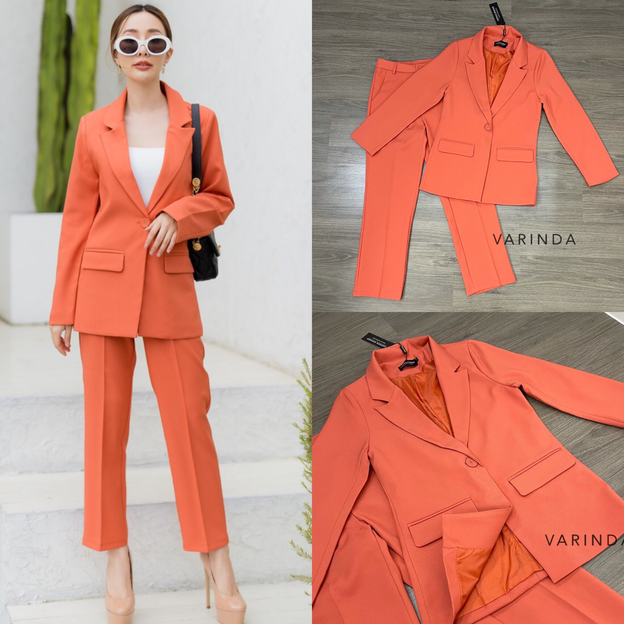 เซตสูทขายาวสีส้ม 🍊🍊
