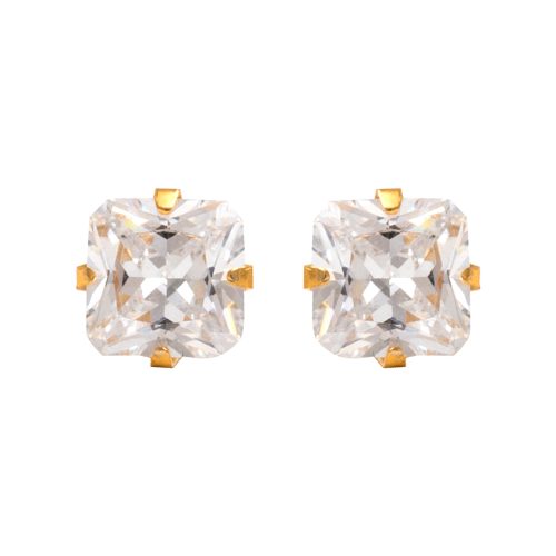 “เช็คสินค้าทัก line ก่อนโอนนะคะ” (ส่งฟรี แถมฟรีแป้นหมุดตัน)ต่างหูสำหรับผิวแพ้ง่าย Tiff CZ cut 3mm ก้านสีทอง ปลอดภัย 100%_STD068C