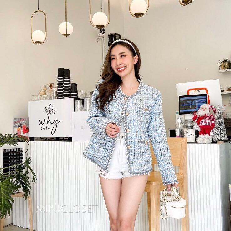 เสื้อคลุมผ้าทวีต เสื้อทวีตสไตล์ชาแนล