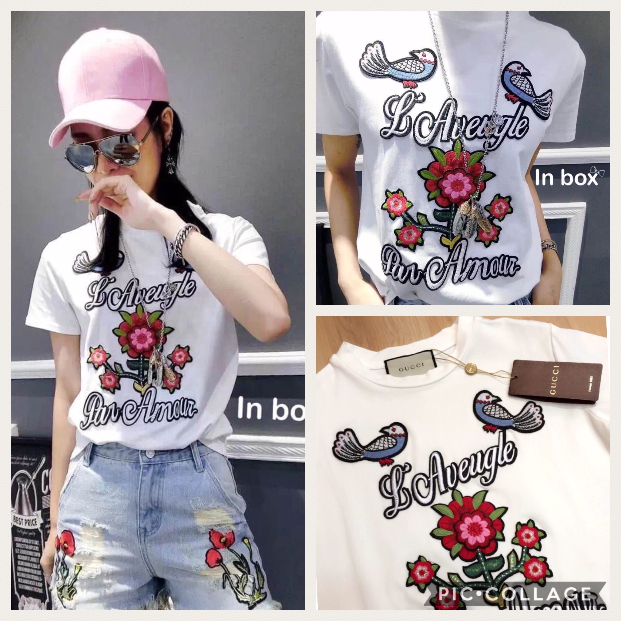 เสื้อยืด Gucci new collaction 2016 งานปักเน้นๆ งานคุณภาพดี มีป้ายคอ