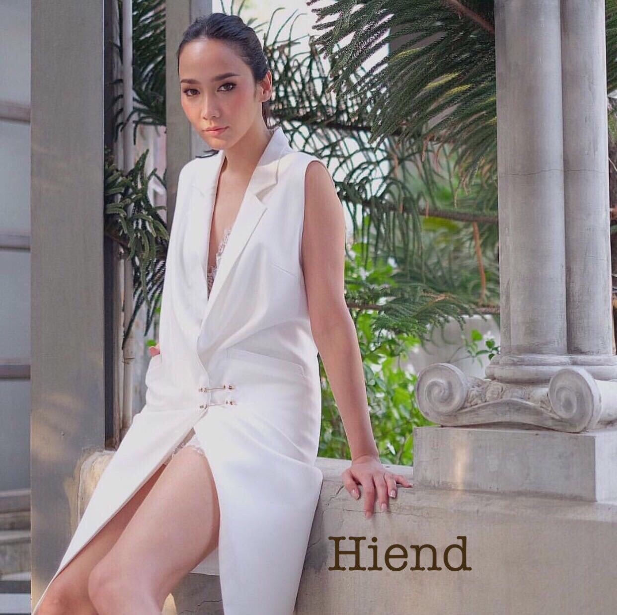 Blazer เบลเซอร์สูทสีขาว เบลเซอร์แขนกุด เสื้อคลุมยาวสีขาว