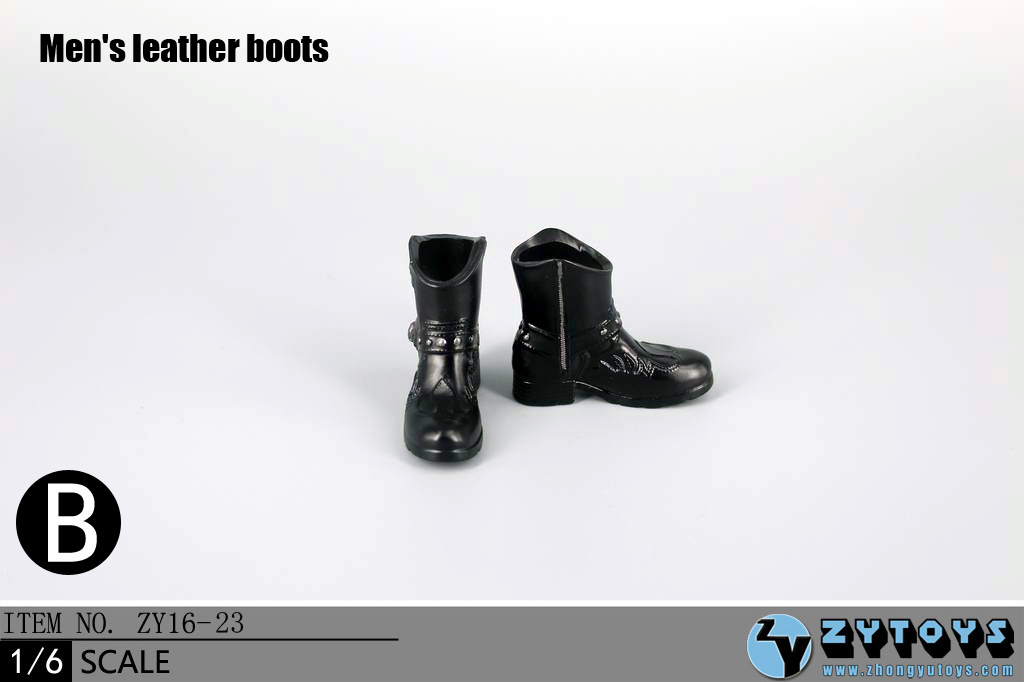 ZY Toys ZY16-23A Men's Leather Boots Black