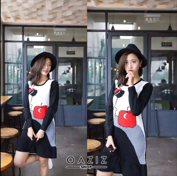 Drees Snow Whiteเดรสไหมพรหม สกรีนลายสโนไวท์ ผ้าไหมพรหมไม่หนา ชายระบาย แบบเก๋น่ารักมากค่ะ