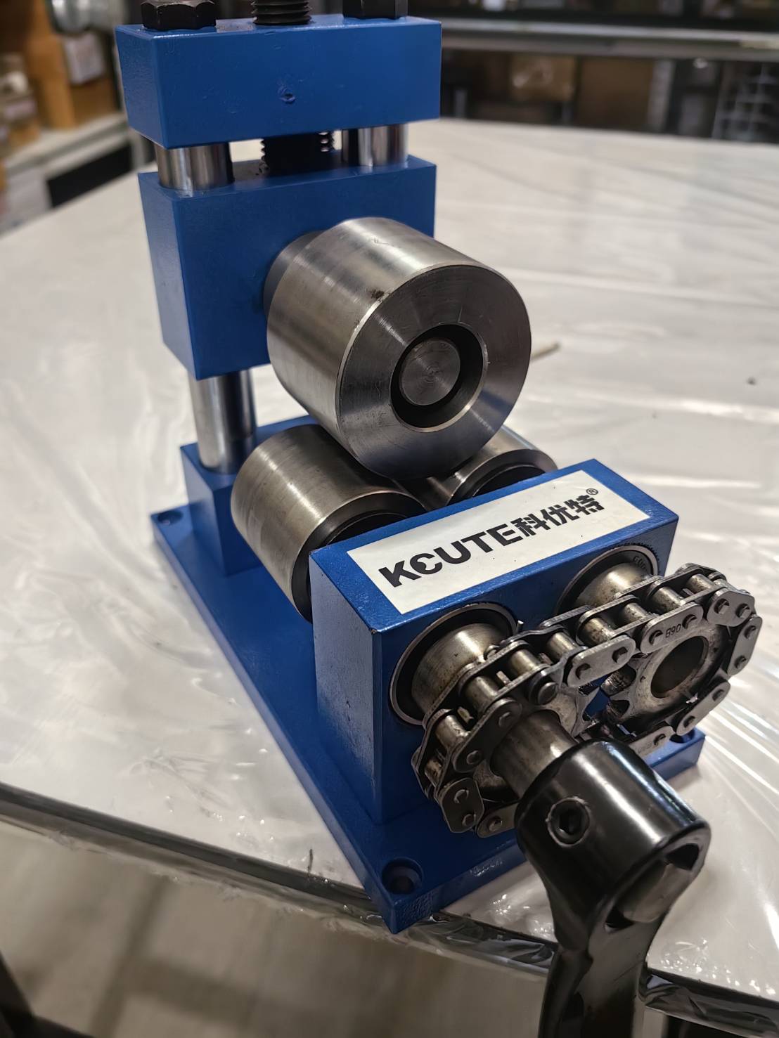 ES24 เครื่องม้วนโลหะอ่อน ทำแหวน/กำไล ลูกกลิ้งหน้า 45 มิล