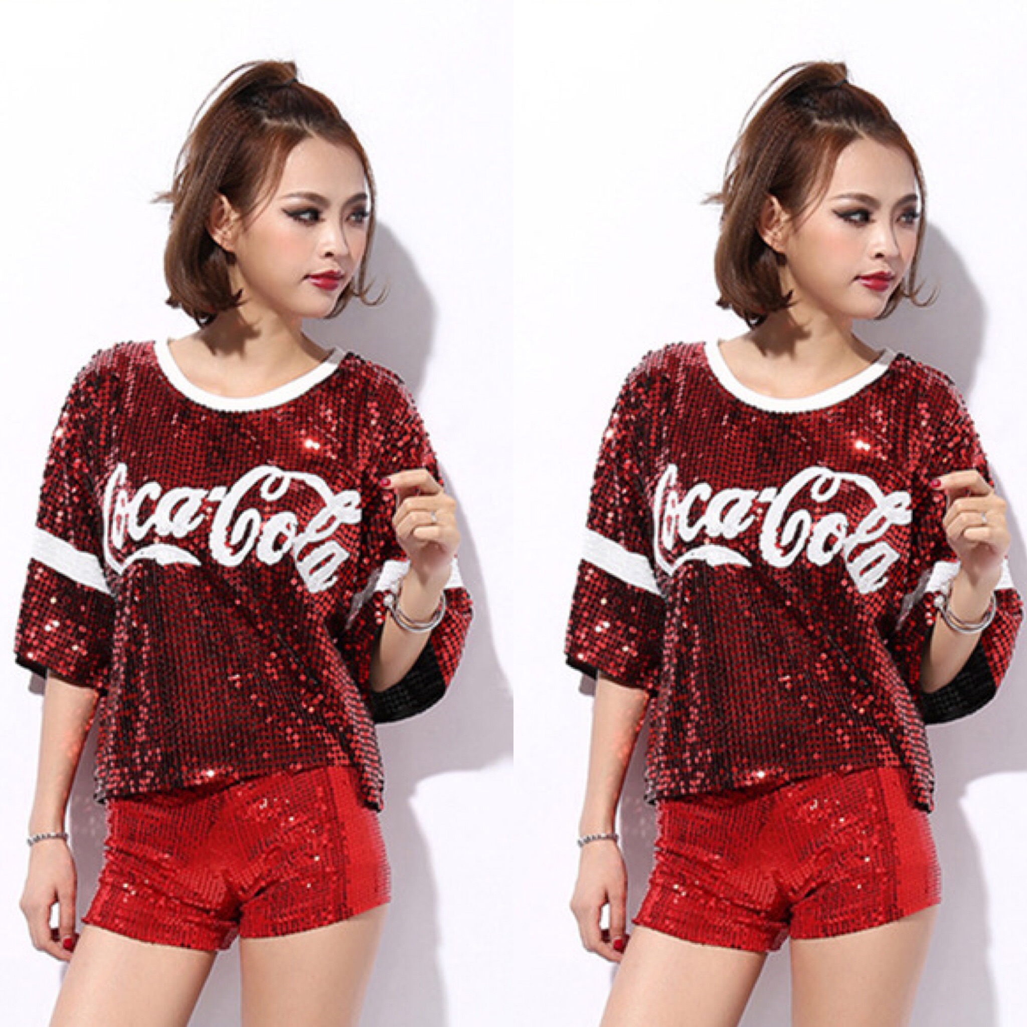 มาเพิ่มแล้วคร้า เสื้อCoca Cola ปักเลื่อมวิ้งๆวาว ที่สาวๆถามกันเข้ามาเยอะมากๆ