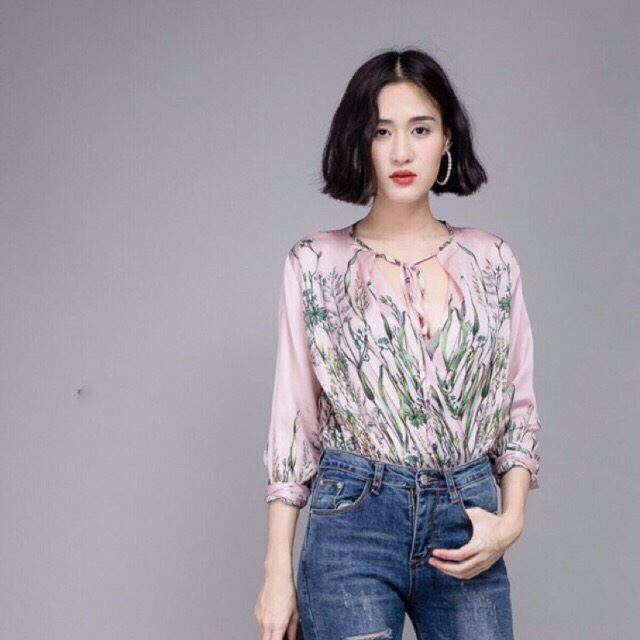 Zara Pink Satinsilk Bodysuit บอดี้สูทสไตล์Zara ผ้าซิลค์ซาตินเนื้อดีมากใส่สวย