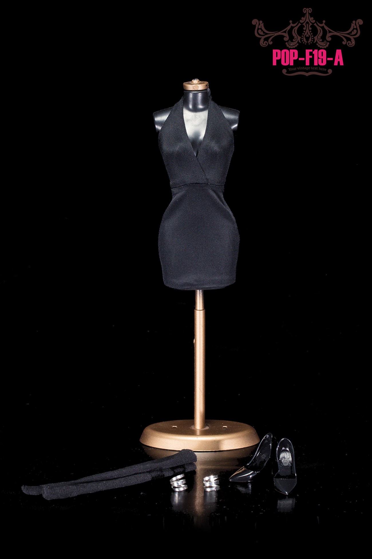 POPTOYS F19 Ladies sexy low-cute halter dress suit