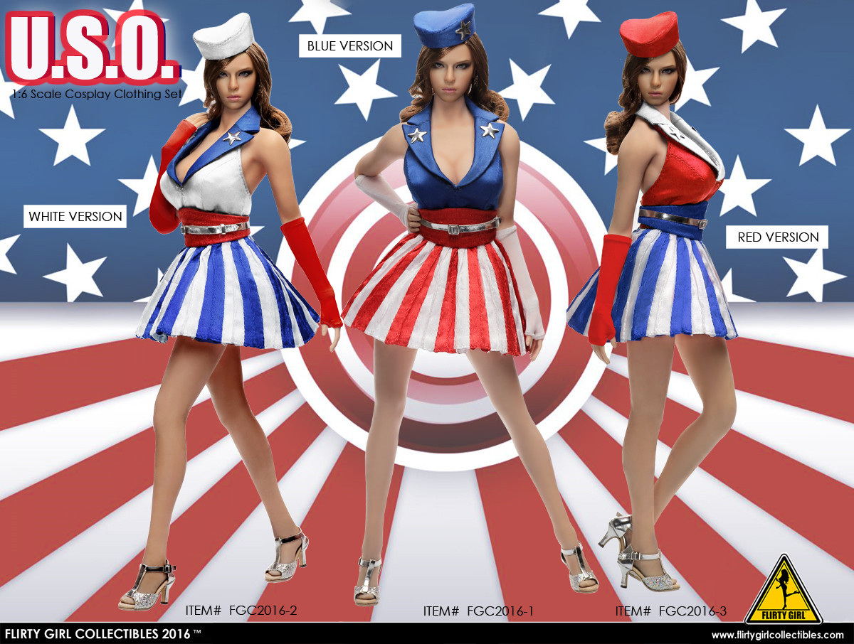 Flirty Girl FGC2016-2 WHITE, FGC2016-3 RED Cosplay Clothing set