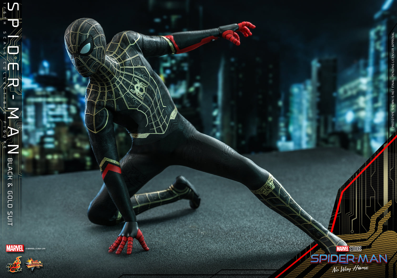 Hot Toys MMS604 1/6 Spider-Man: No Way Home - Spider-Man (Black & Gold Suit)