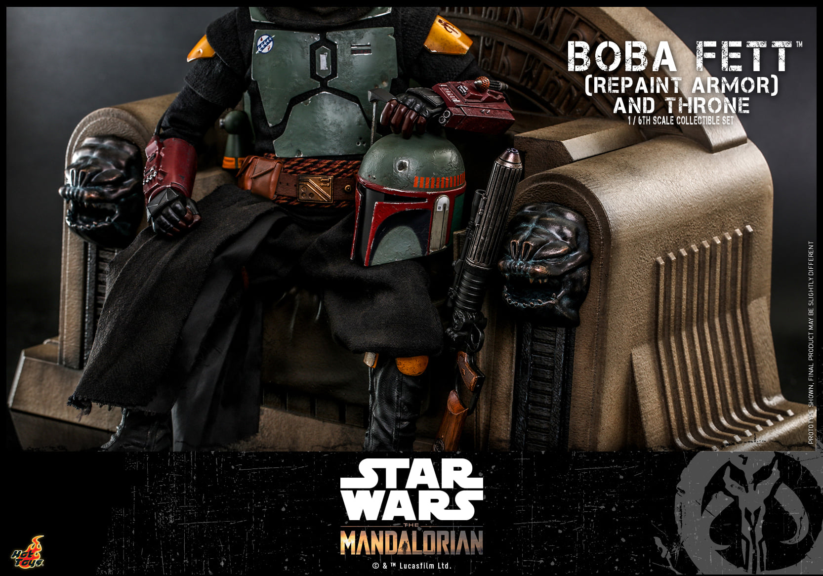 Hot Toys TMS056B 1/6 Star Wars: The Mandalorian™ - Boba Fett (Repaint Armor) and Throne (Special Edition)