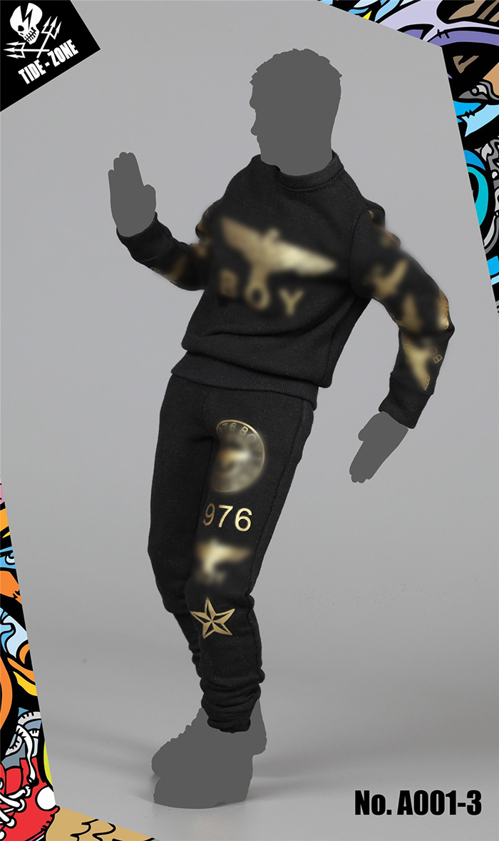 TIDE-ZONE A001-3,4 Street Fashion Black Outfits