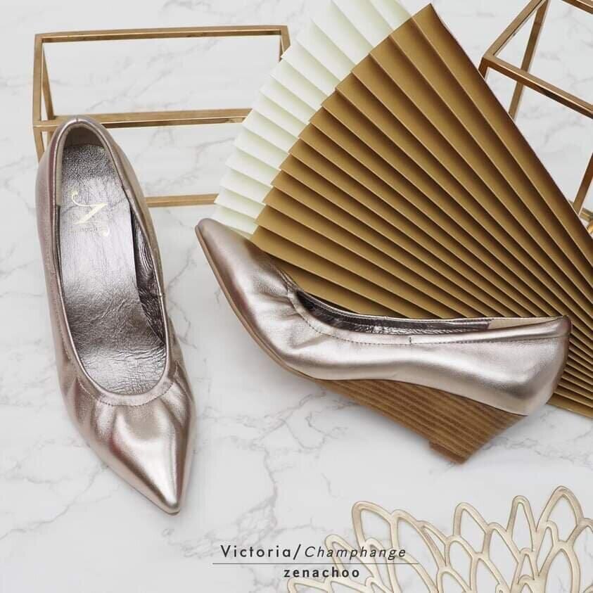 ทรงปกติ เปลี่ยนไซส์ได้-ไม่รับคืน Zenachoo Victoria2 สูง 2 นิ้ว รองเท้าหนังแกะ ส้นเตารีดหัวแหลม ทรงสวย เดินสบายทั้งวัน