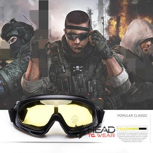 แว่นกันลม กันUV กันฝุ่น : สีเหลือง Yellow รหัส GA005